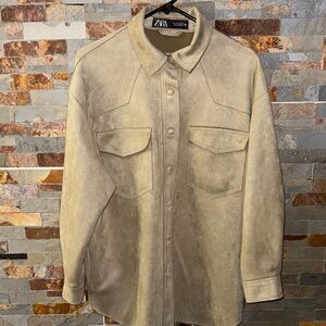Zara Women's Tan Shirt Jacket